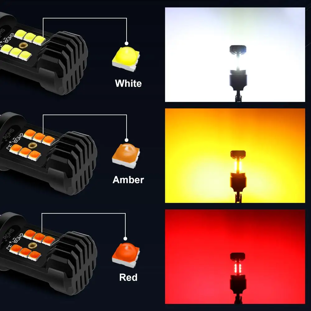 Светодиодный фонарь BAY15D BA15S BAU15S 2 шт. 1156 P21W PY21W P21/5W T20 7443 W21/5W Автомобильный