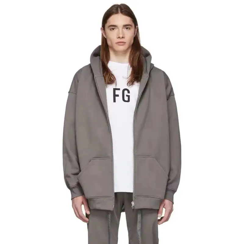 Лиза Дженни Серый кардиган куртка плюс бархатный толстый двойной молния с