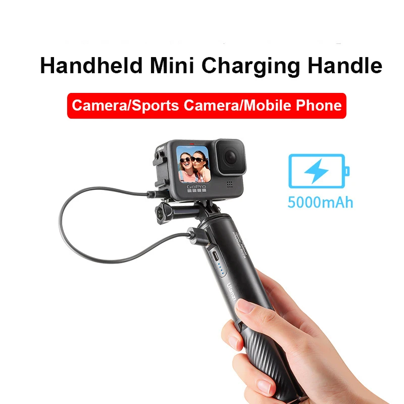Ulanzi BG-4 5000mAh Power Bank Hand Grip +1/4 Screw USB Type-C Rechargeable for DJI OSMO Pocket GoPro 9/8/7 Action Camera Tripod