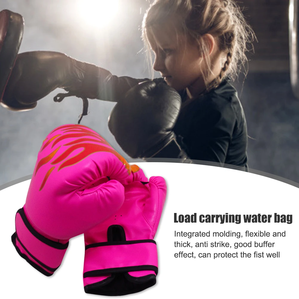 

2pcs Boxing Training Fighting Gloves Kid Breathable Sparring Karate Flame Gloves for Effective Working-out Accessories