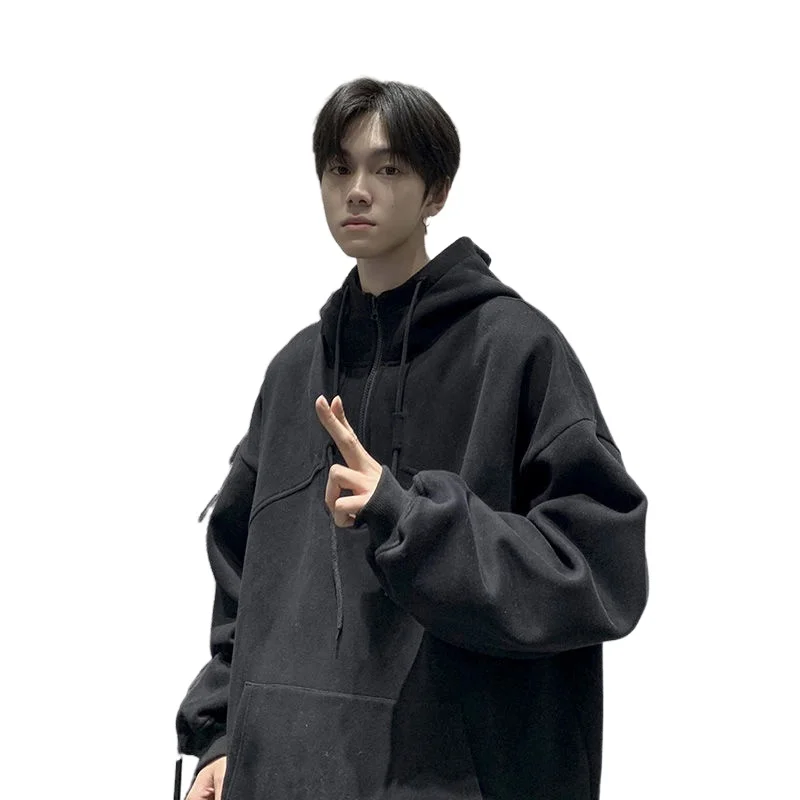 

Men's Fashion Casual Hooded Sweatshirt Men Streetwear Spring Loose Hip-hop Pullover Hoodie Mens Hoody Korean Cotton Hoodies