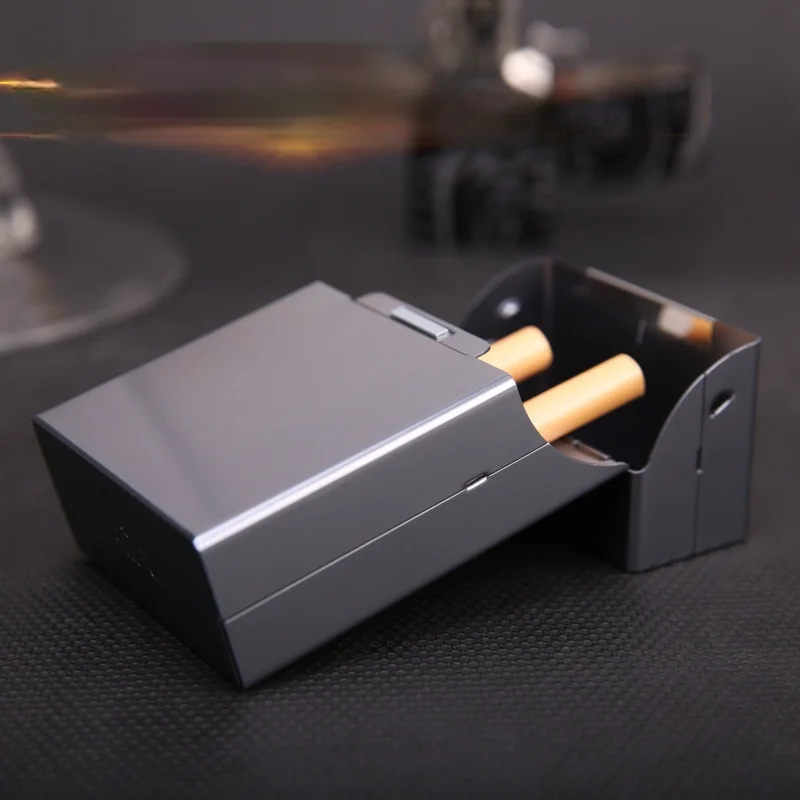 

Magnetic Clamshell Cigarette Case High-end Quality Pure Aluminum 20-piece Anti-corrosion Metal Cigarette Case Gadgets for Men