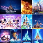 Алмазная мозаика с замком Disney, картина 5D сделай сам, квадратная круглая Алмазная вышивка, полная вышивка крестиком