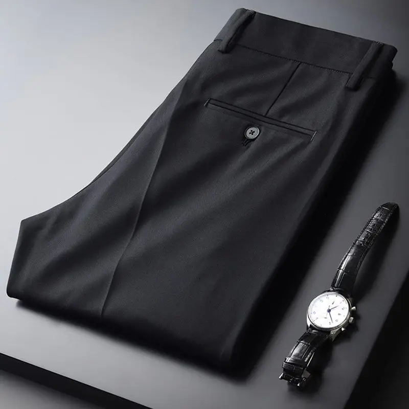 

2021 spring new men's business leisure trousers fashion professional work daily texture straight pants men