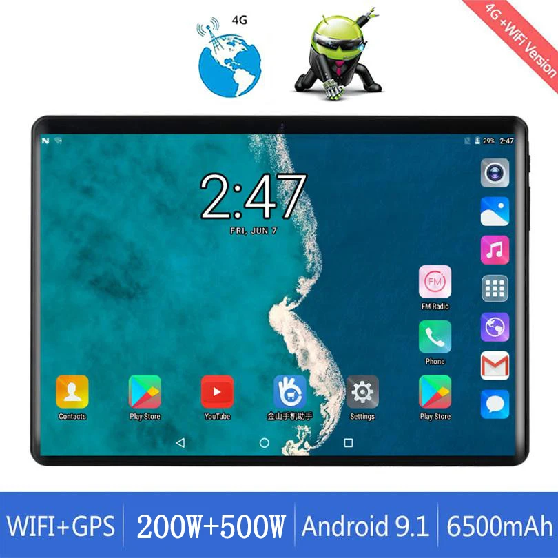

New 6GB+128GB Tablet Pc 10.1 Inch Android 9.0 4G LTE Mobile Sim Card 4G Phone Call Tablet Pc Tablet Android Kids Tablet