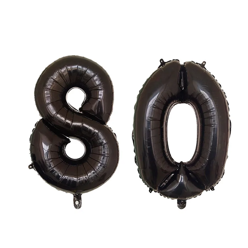 2 шт./лот 32 40 дюймов черного и золотого шара с цифрой цифры воздушные шары гелием 80