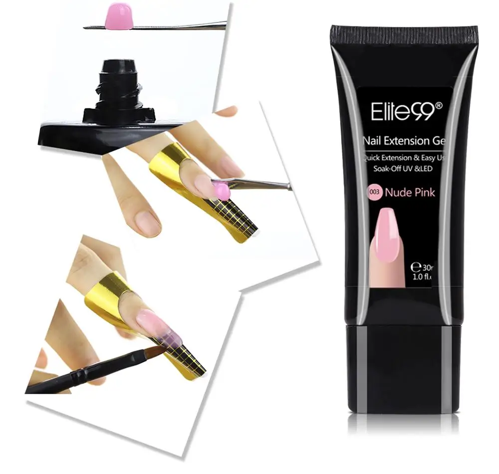 Гель для ногтей Elite99 30 мл прозрачный наращивания пальцев Желейный гель