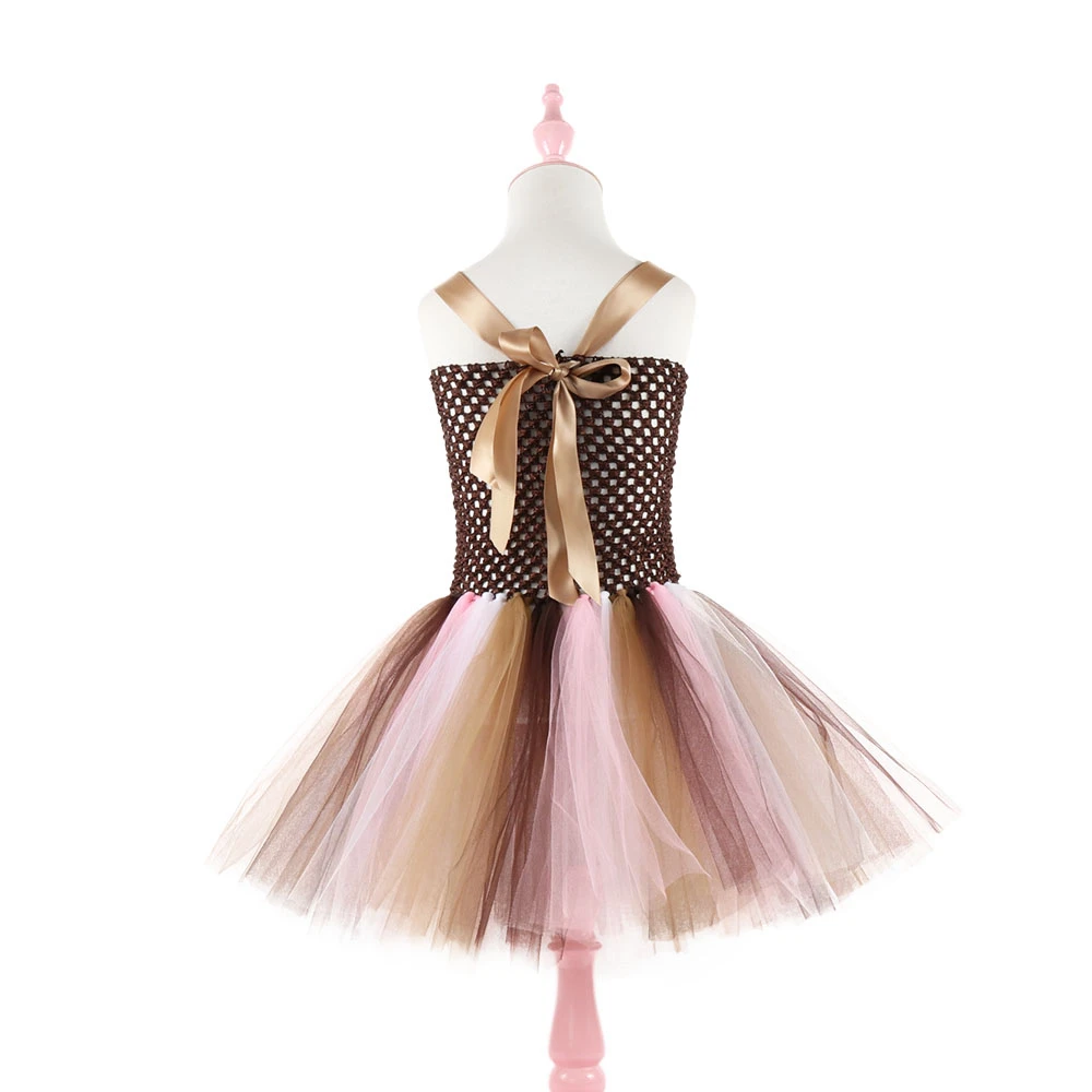 Moeble Christmas Deer Tutu Dress Baby Girls Birthday Party Dresses Purim Halloween Winter Cosplay Costume Clothes For Kids 1933
