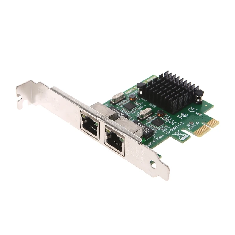 Двухпортовая сетевая карта PCI-E X1 Gigabit Ethernet адаптер скорости 10/100/1000 Мбит/с |
