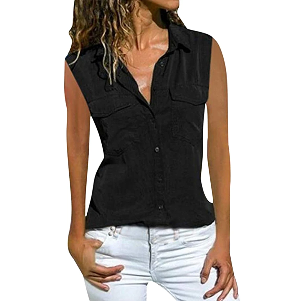 Женская шифоновая блузка на пуговицах однотонная свободная винтажная с