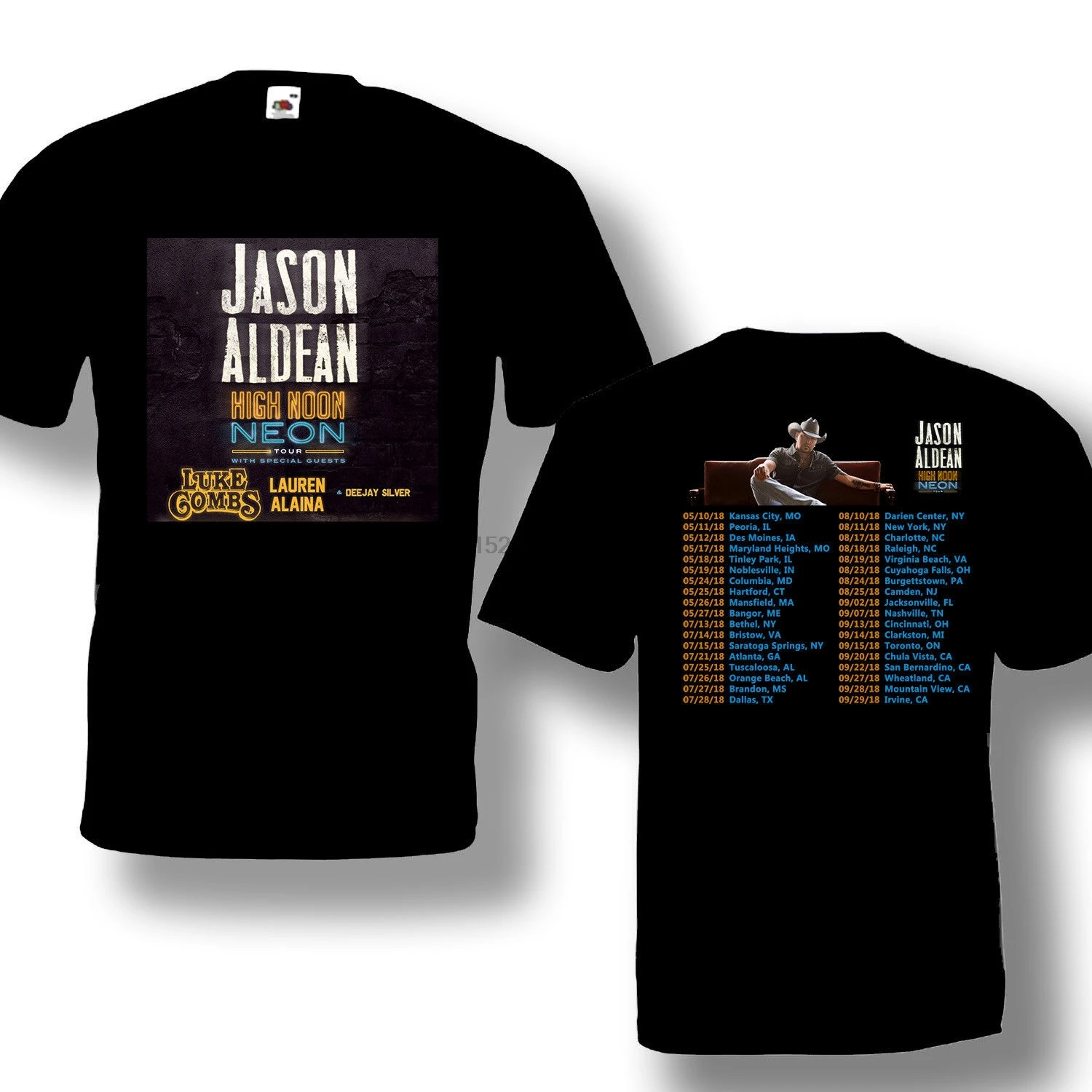 Jason Aldean Tour 2018 Tshirt Black Color Hot Offer short Sleeve S-3XL |