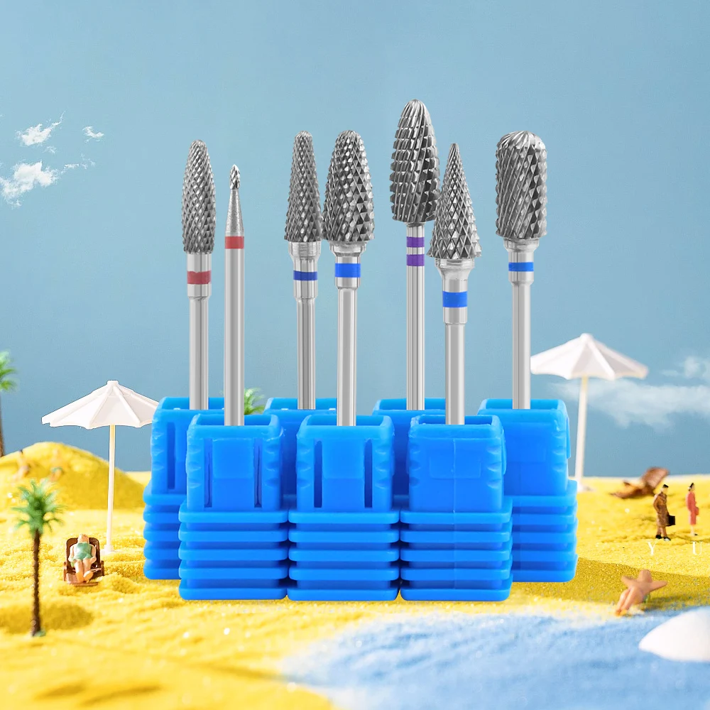 6/7 шт набор сверл для ногтей карбидные керамические фрезы маникюрного станка