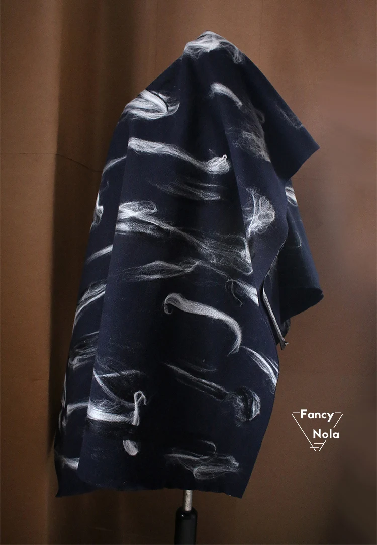 Стильная шерстяная ткань из фетра с особой художественной текстурой оливково