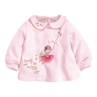kids 2021 autumn new baby girl fall clothes children pink print casual cotton t shirt long sleeve tops for toddler girls 2 to 7
