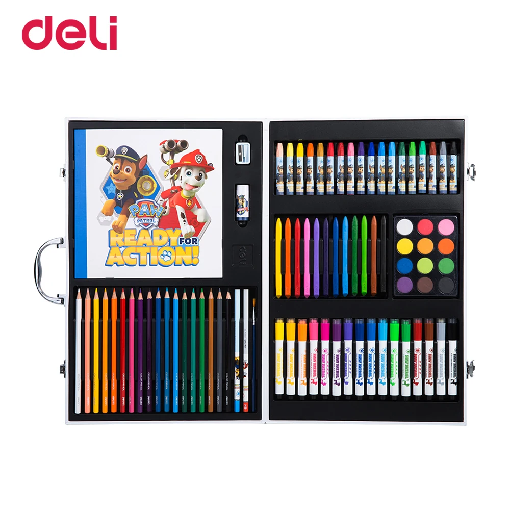 

Deli Paw Patrol 82pcs/pack Painting gift set student children drawing watercolor pen oil pastel color pencil stationery supplies