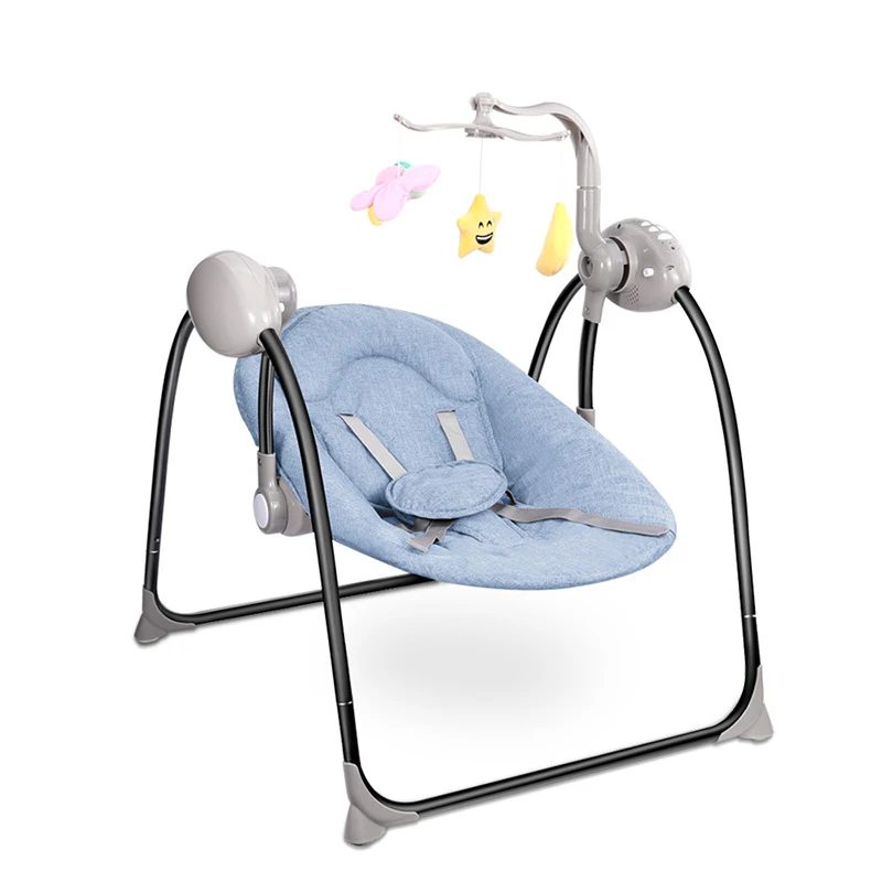 Детское кресло-качалка IMBABY, детские качели, электрическая детская колыбель с пультом дистанционного управления, кресло-качалка для новорожденных, кресло-качалка - Цвет: Blue