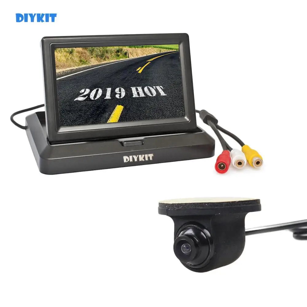 

DIYKIT Wired 5 Inch Rear View Monitor Car Monitor Waterproof HD Rear View Car Camera Parking System Kit
