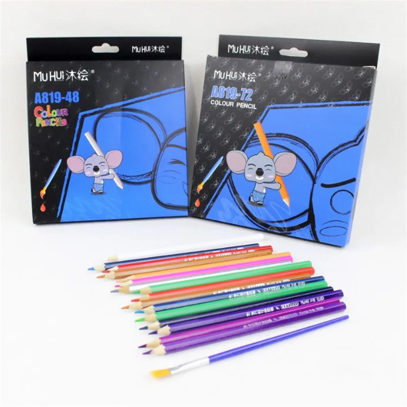 48 цветных безопасных нетоксичных акварельных карандашей набор ручек цветные