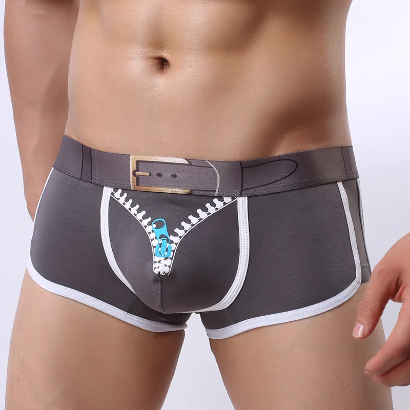 Мужские боксеры нижнее белье u образные Сексуальные трусы Cueca хлопковые