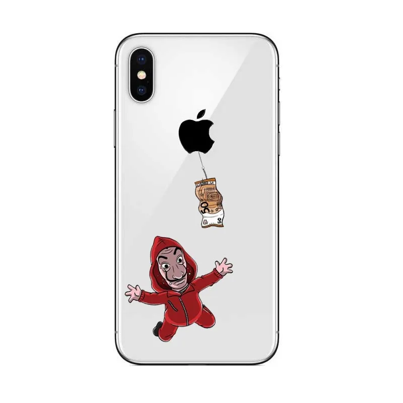 TPU Для iPhone X Fundas для iPhone 5 5S SE 6 6S 7 8 Plus ТВ серии деньги Heist дом бумажная упаковка крутая мультяшная задняя крышка - Цвет: TPU