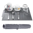 Силиконовый коврик для сушки посуды, термостойкий Коврик для сушки посуды, коврик для подушки для посуды, нескользящий коврик для столовой посуды