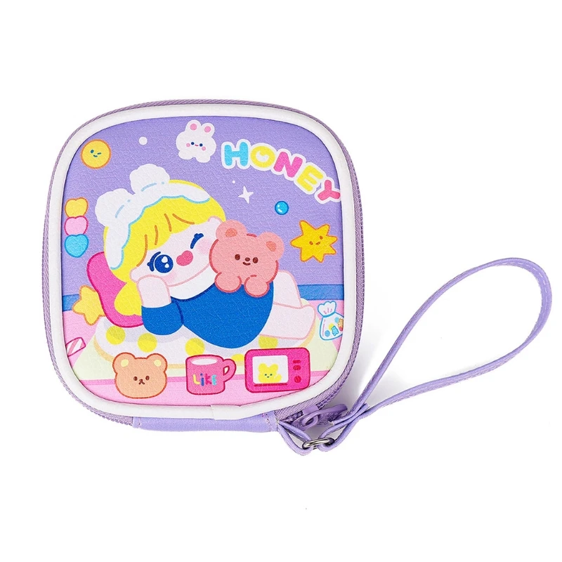 

Q1QA для наушников с изображением персонажей из мультфильма чехол электроники телефон органайзер для кабеля данных сумка коробка портмоне