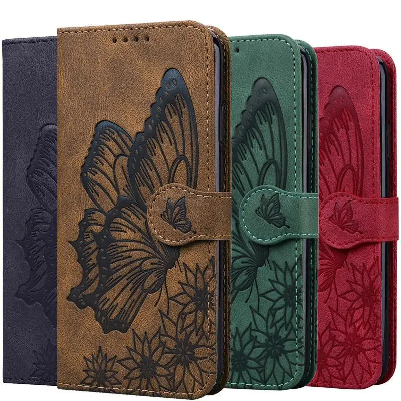 

Butterfly Leather Wallet Case For Huawei Honor 10X 10 Lite 8A 8S 9S Y5P Y6P Y7A P Smart 2021 2020 Y5 Y6 2019 DNN-LX9 Flip Cover