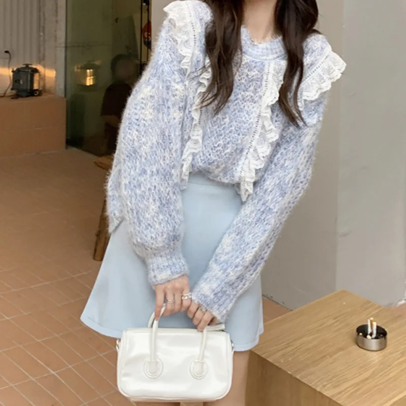 

Мягкий восковой свитер, женская утепленная и свободная одежда на осень и зиму 2021, новый дизайн ощущения нежности и ленивости в Корейском сти...