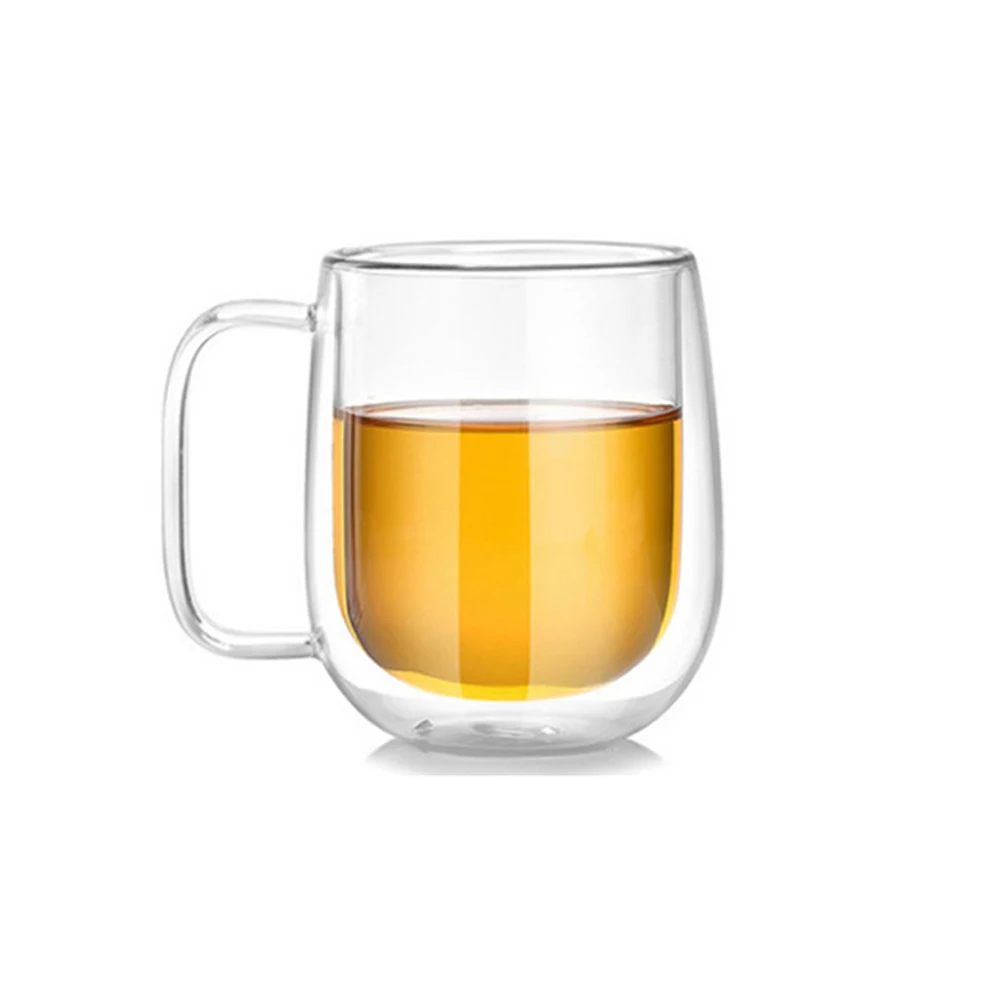 Прозрачное стекло для напитков 200 мл Двухслойное высокое боросиликатное Толстая