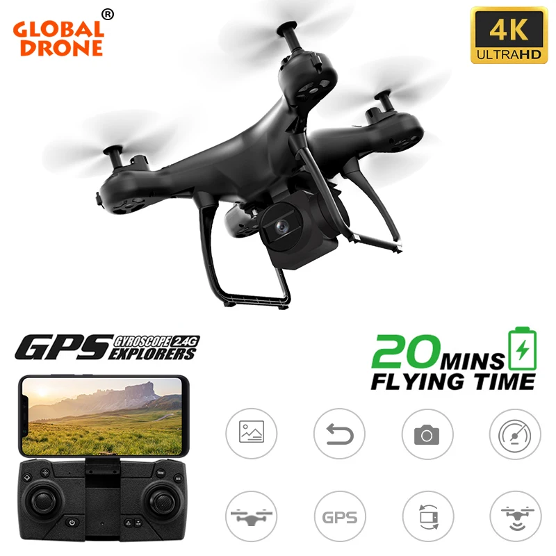 Дрон 4K GPS долгое время летающие Дроны с камерой RC вертолет WIFI FPV мини Квадрокоптер