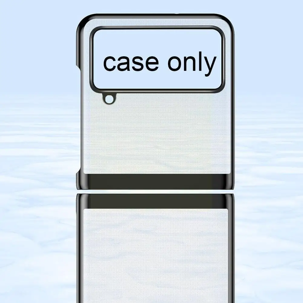 

Cases For Z Flip3 Plating Frame Transparent Hard Plastic Cover Clear Back Cases For Z Flip 3 5g B7s8