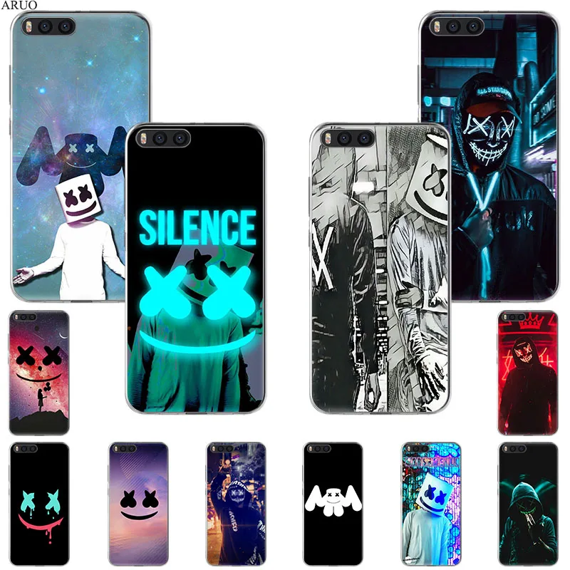 Мягкий силиконовый чехол для телефона DJ marshmallow Xiaomi Mi A1 6x A2 5x mix3 Max2 Black Shark 3 2 Redmi 10x 5a GO