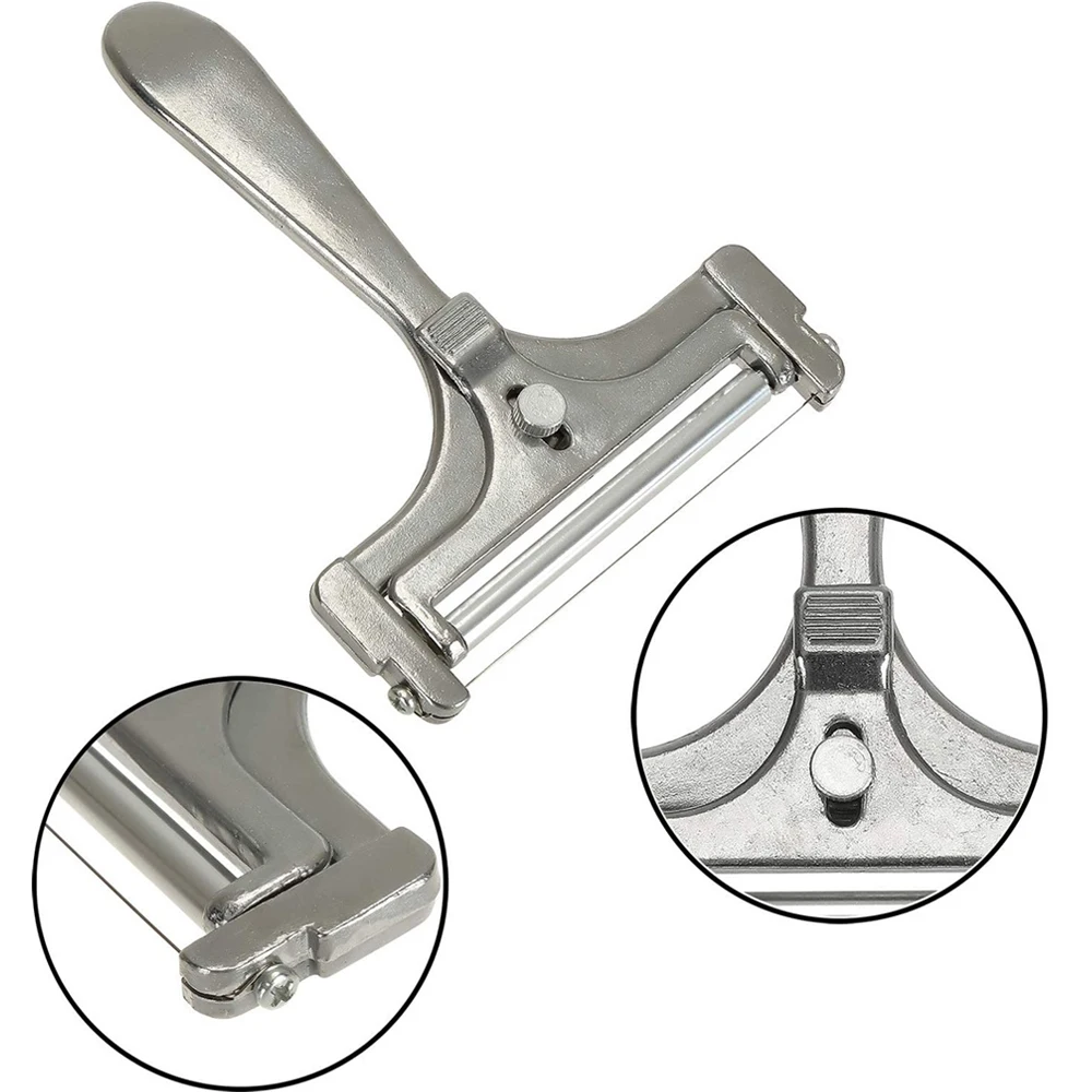 

1pc Adjustable Cheese Slicer Cutter Aluminum Cheese Slicer Butter Grater Nonstick Cheese Butter Planer For Kitchen Slicing Tools
