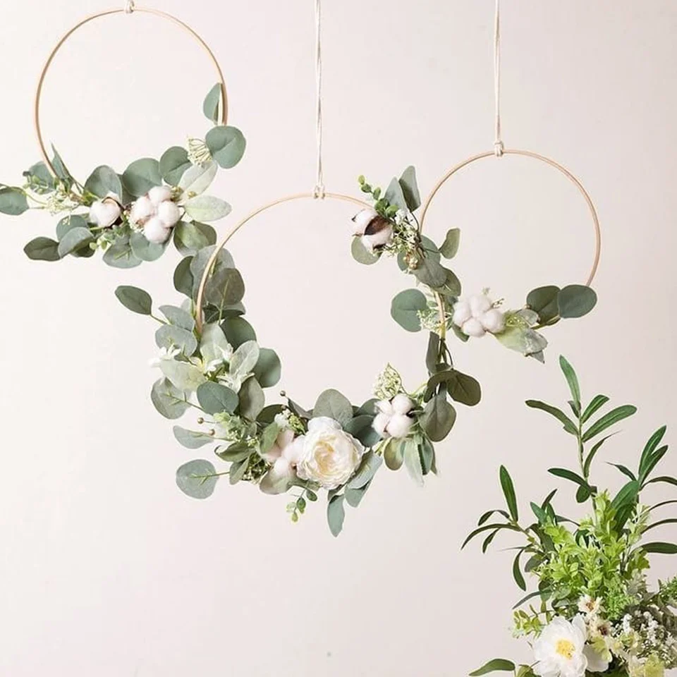 

10 шт./лот искусственные зеленые листья эвкалипта, многотипные листья эвкалипта для рукоделия, венок, украшения для свадьбы, дня рождения веч...