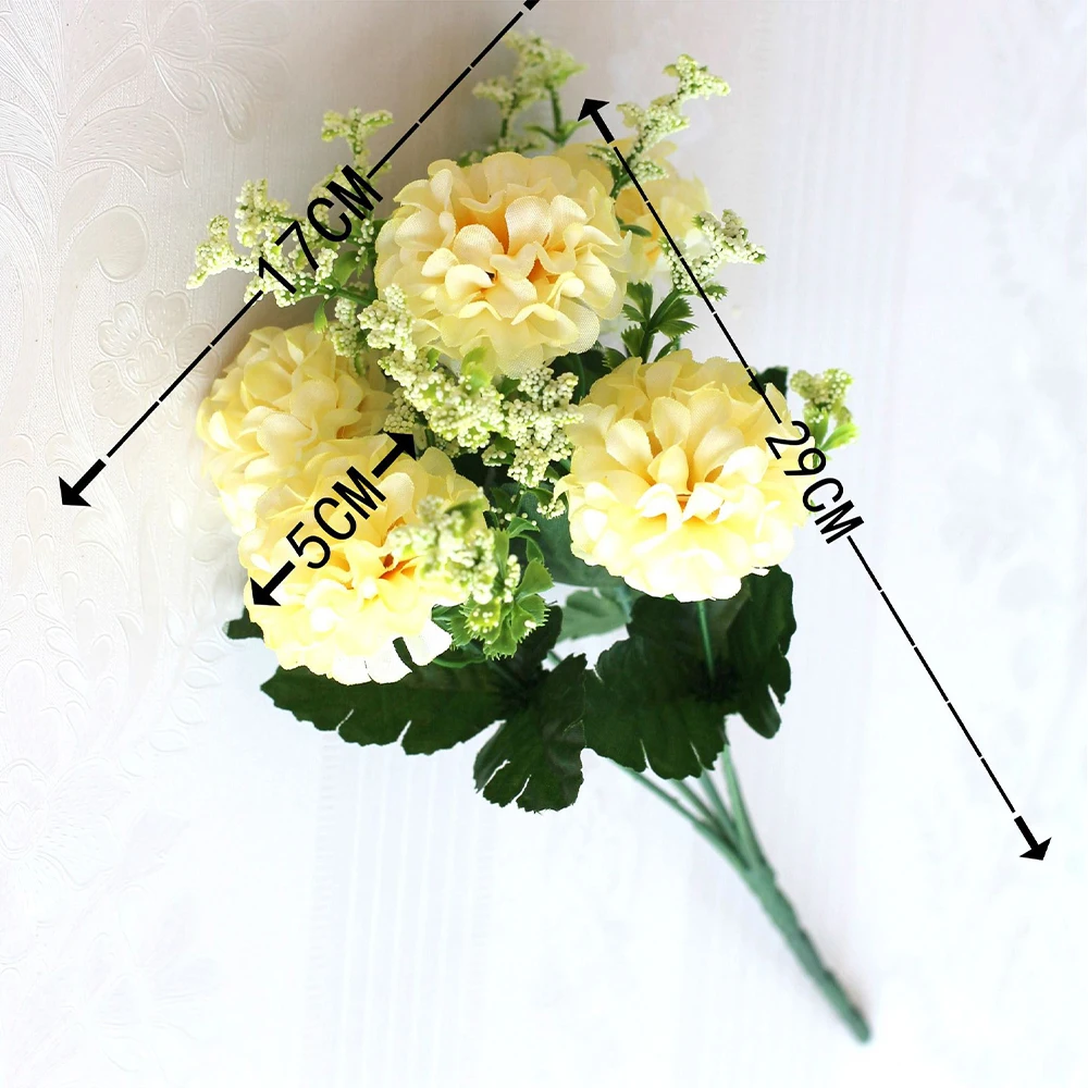 5 раздвоенных хризантем новый осенний искусственный цветок украшение