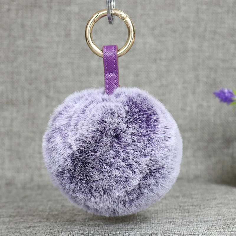 DIY 7/8 см пушистый меховой помпон брелки из мягкого искусственного меха кролика