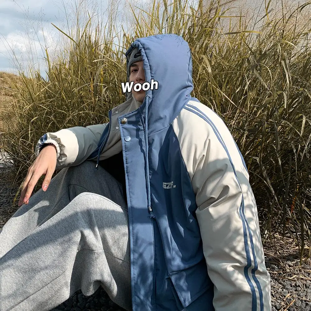 

Men Fashion Winter Jackets And Coats Black Streetwear Thicken Keep Warm Cargo Outwear Coat