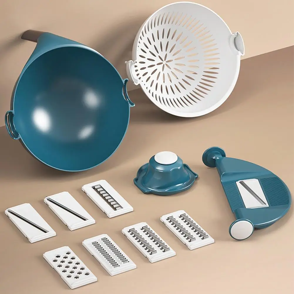 

Vegetable Straight Slicer Grater Peeler Handguard Detachable Drain Basket Food Container Multifuntional Cheese Shredder Grater