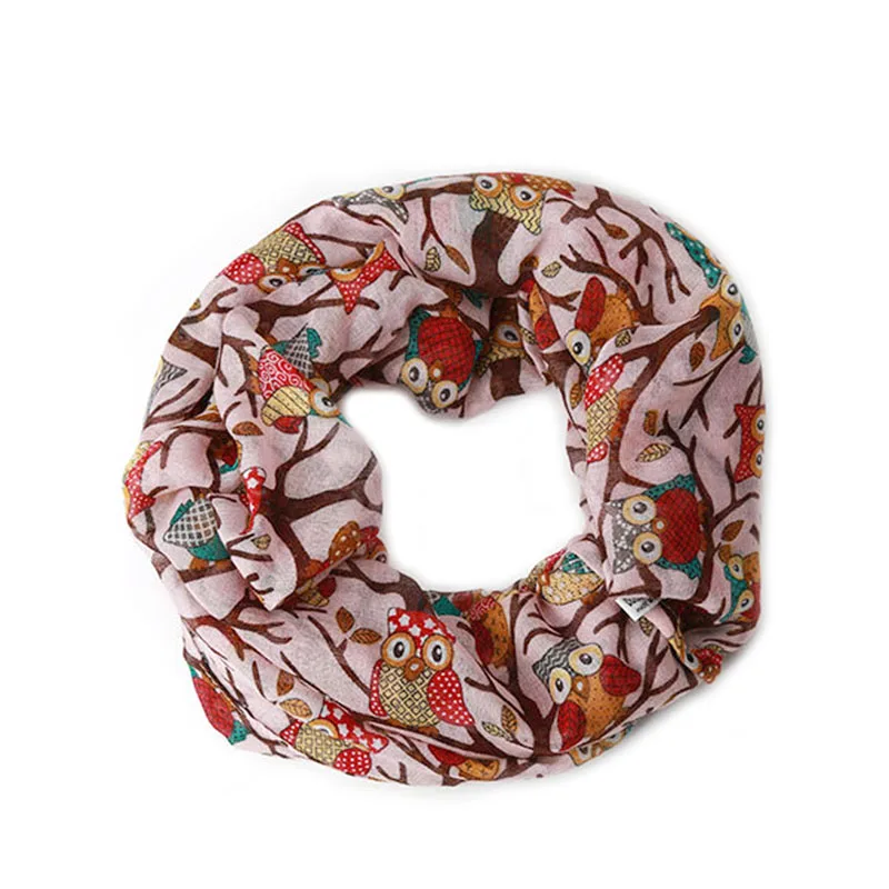

2018 New Women Chiffon Owl Print Silk Long Neck Scarf Shawl Stole Wraps Pashmina Scarves