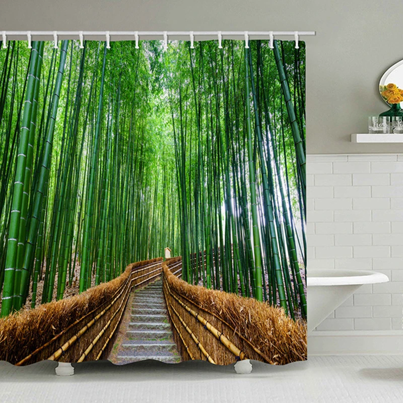 

Girly Pink Ribbon Print Shower Curtain Modern Lovely Bath Curtains For Bathroom Home Decor