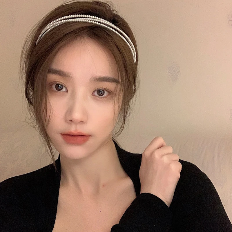 

Simple Fashion Pearl Headbands for Women Hairbands Cartoon Headband Bride Pearl Hairband Koran Hair Accessories Head Wear