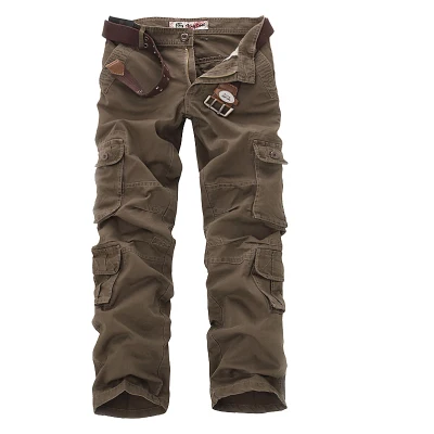 

2021 New Men Cargo Pants Mens Loose Army Tactical Pants Multi-pocket Trousers Pantalon Homme Big Size 46 Male Military Overalls