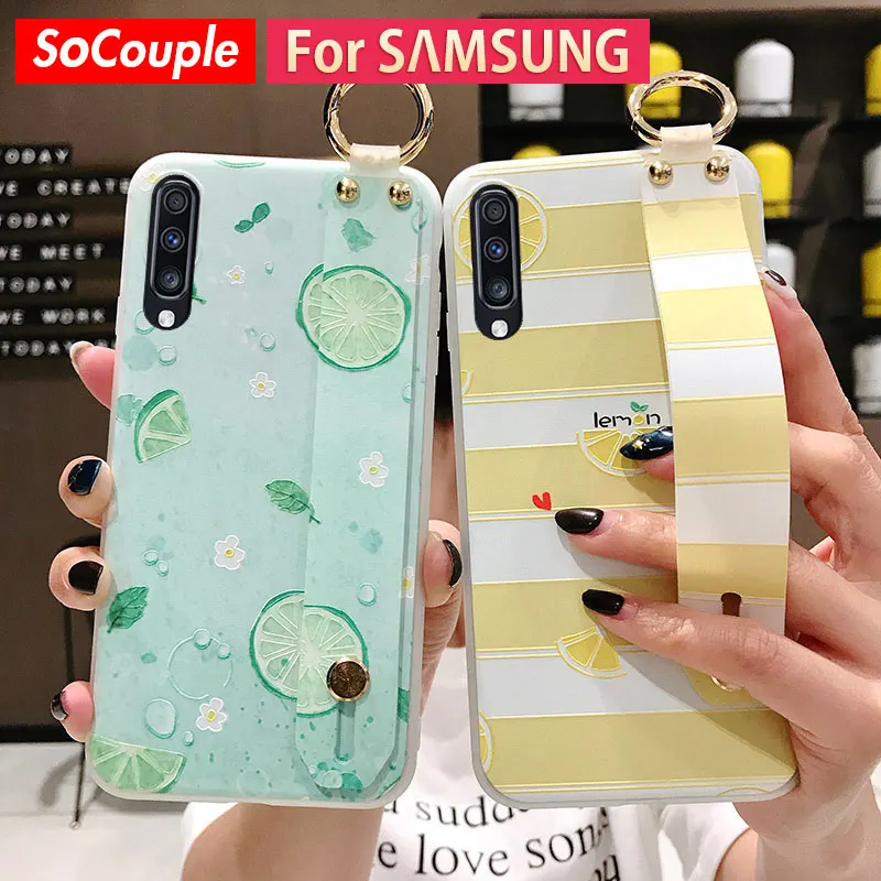 SoCouple ремешок чехол для samsung Galaxy S9 S8 S10 плюс S10e Note 8, 9, 10, плюс A40 A50 A70 A20 A10 A30 чехол для телефона из ТПУ с принтом держатель чехол