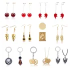 Серьги-гвоздики, аниме JoJo Bizarre Adventure, реквизит для косплея, Вишня Нориаки, какио, брелок со значком