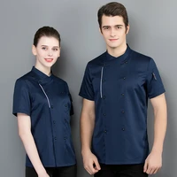 breathable mesh short sleeve kitchen jacket work wear men and women chef uniform hotel bakery food service canteen cook coat