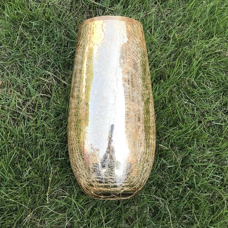 Стеклянная ваза гальваническое покрытие Золотая стеклянные вазы для цветов