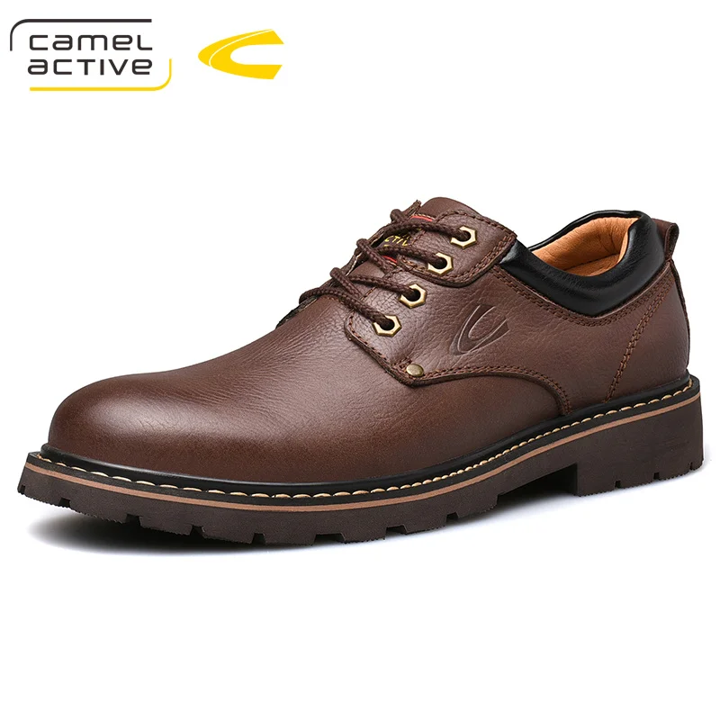 

Camel Active New England Genuine Leather Shoes Lace-up Men Casual Shoes Hand-stitched Thick-soled Men's Shoes Footwear Man