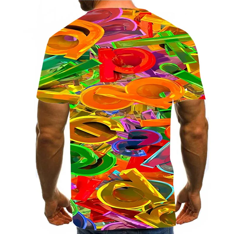 

Men's Graphic T Shirts 3D Print Shirt Daily Tees Rainbow Pattern Tops