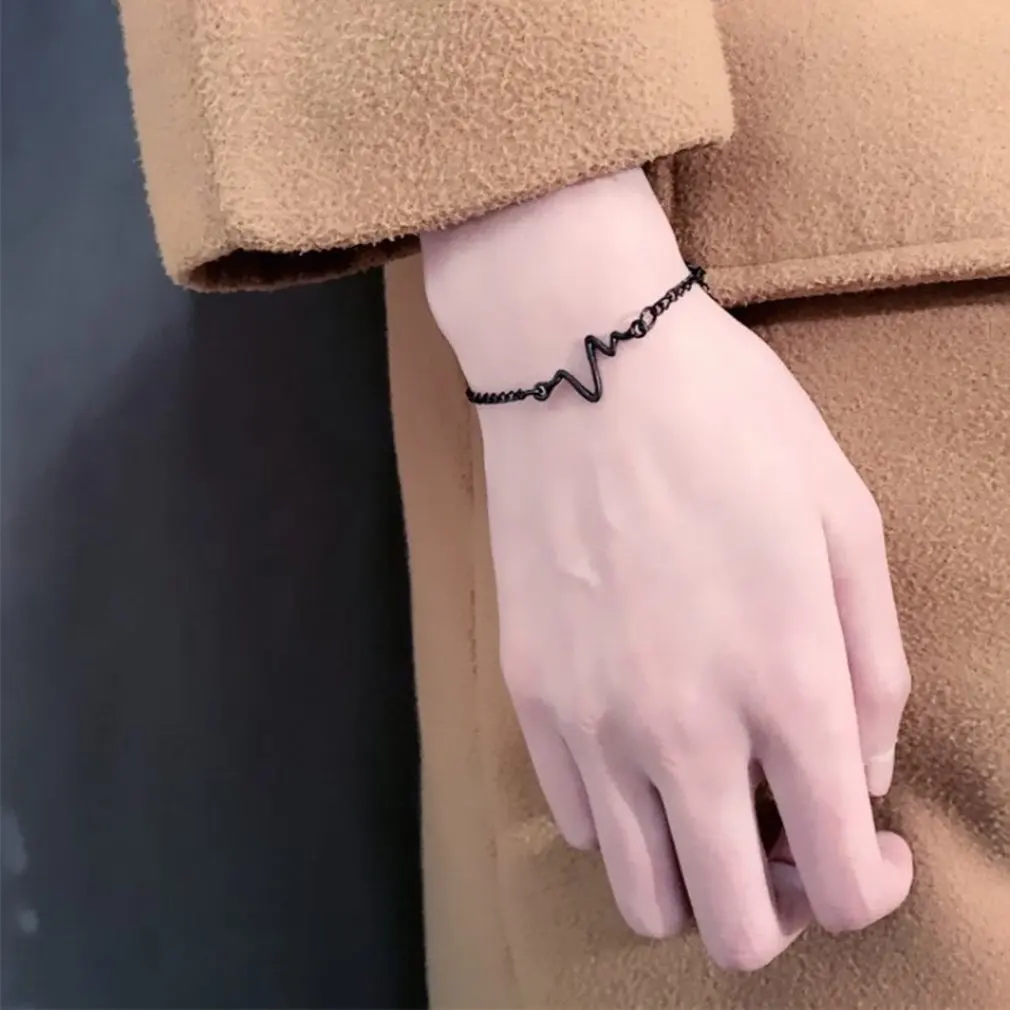 

Fashionable Electrocardiogram Bracelet Personal Jewelry Suitable For Men And Women Couple Bracelet Gift