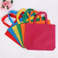 20pcs non woven bag gift bags with handles treat bags solid color cloth shopping bag multi use gift tote bags